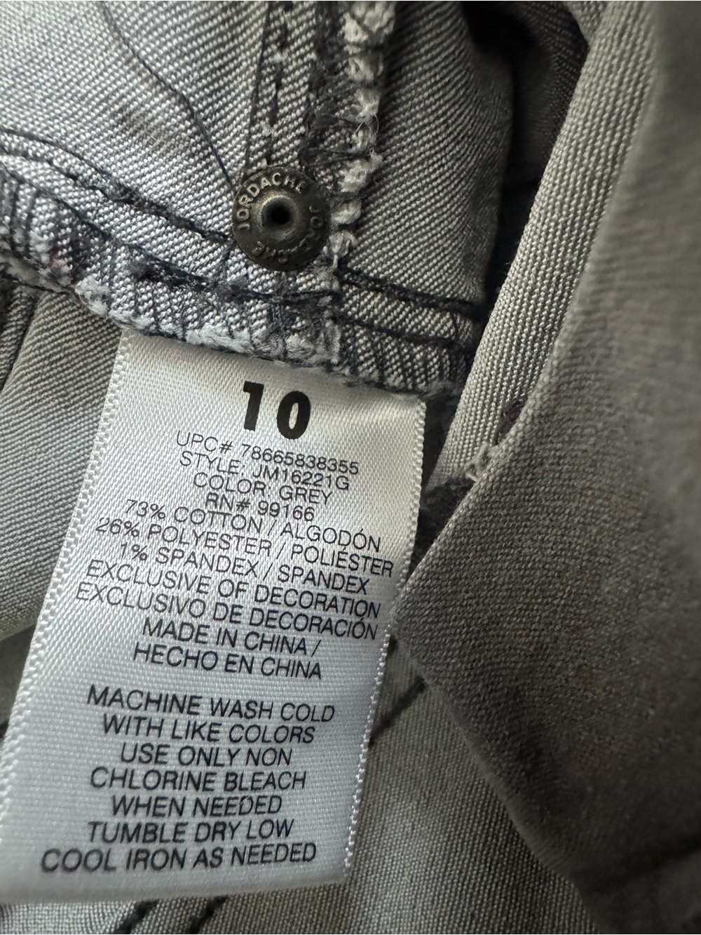 Jordache Super Skinny Gray Jeans Women’s Size 10 Stretch Denim - Picture 9 of 9